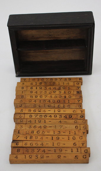 Appraisal: A GROUP OF SIXTEEN ANTIQUE BOXWOOD NUMERICAL CALCULATION STICKS each