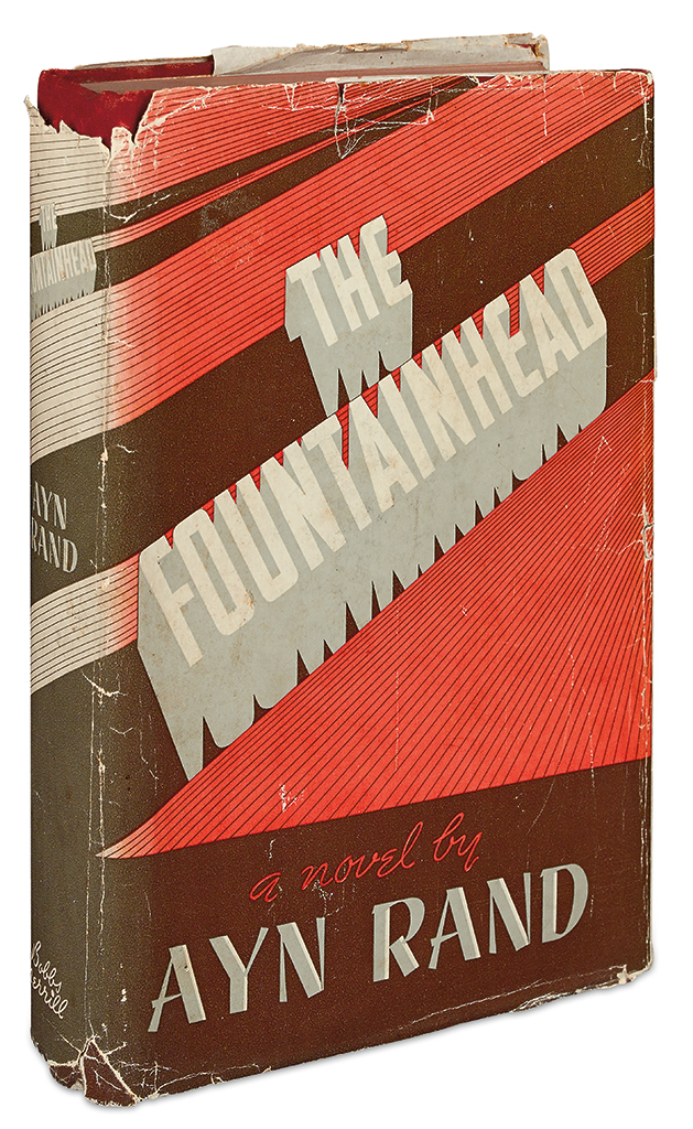 Appraisal: RAND AYN The Fountainhead vo publisher's gilt-lettered red cloth mottling