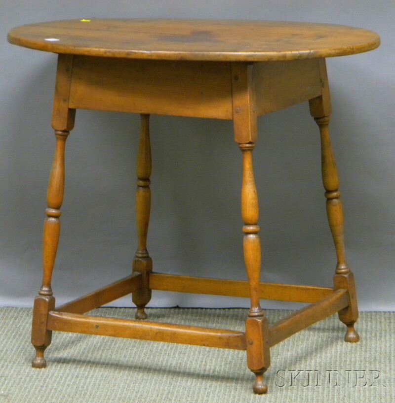 Appraisal: William Mary Oval Cherry and Maple Tavern Table with Splayed