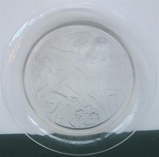 Appraisal: LALIQUE BACCHANTES CHARGER Etched Lalique France Colorless Diameter Good condition