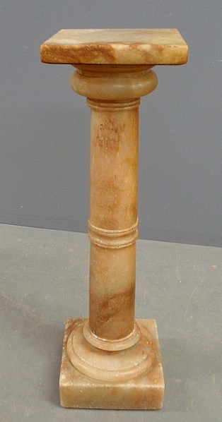 Appraisal: - Victorian alabaster column with a square rotting top h