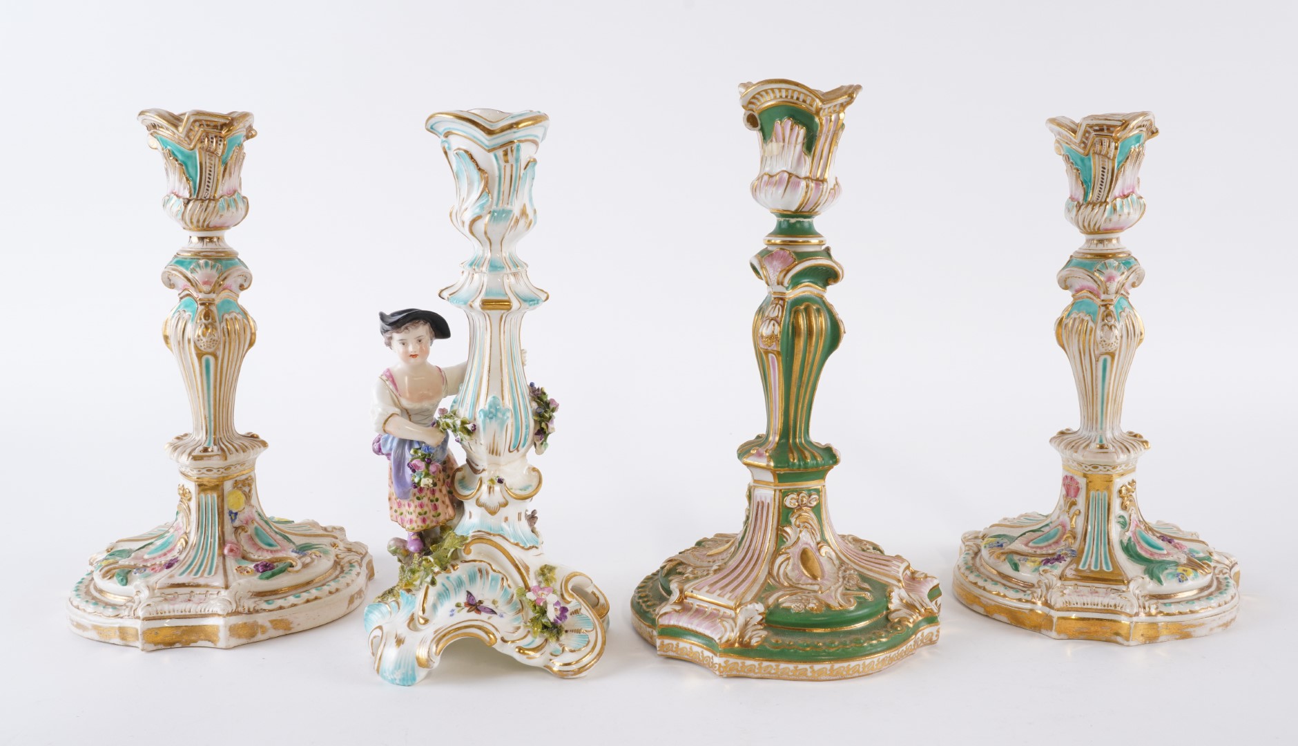 Appraisal: A COALPORT PORCELAIN FIGURE CANDLESTICK Circa Modelled as a girl