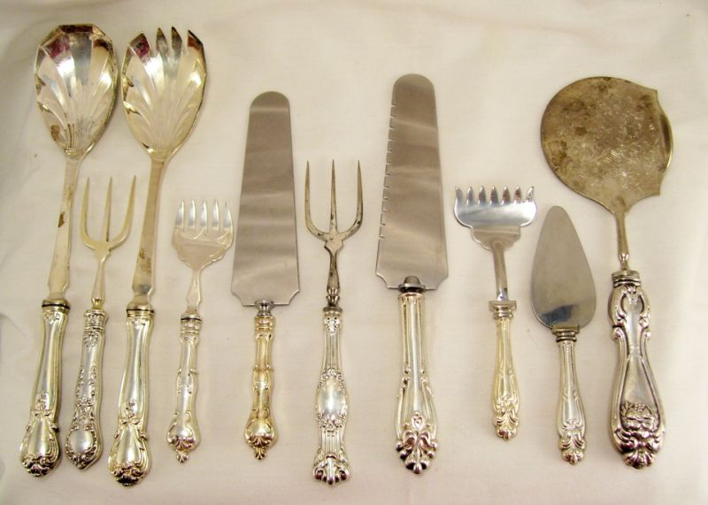 Appraisal: - Misc Sterling Hollow Handled Serving Pieces Selling as one