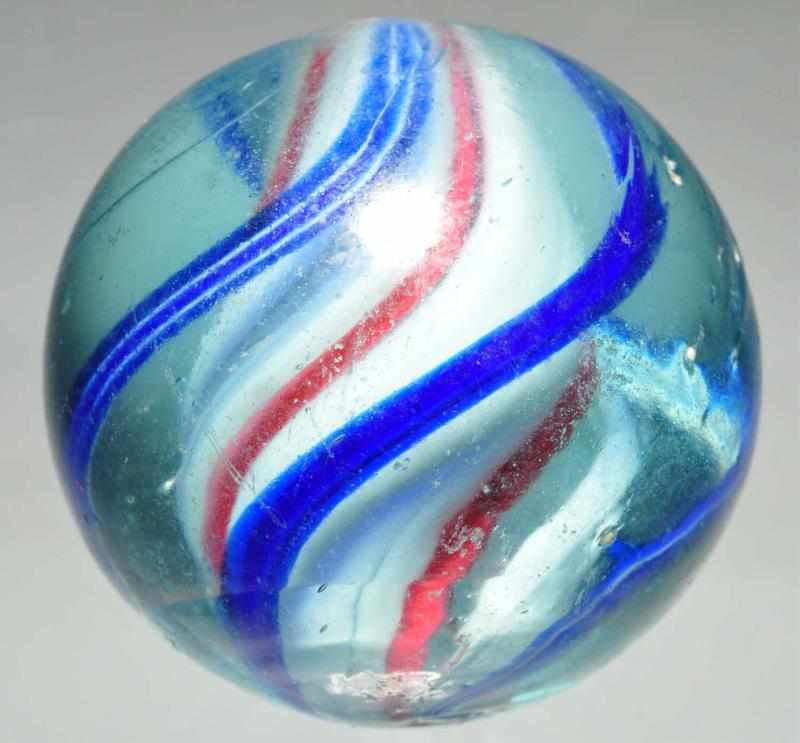 Appraisal: Large Solid Core Swirl Marble Description Very large white and