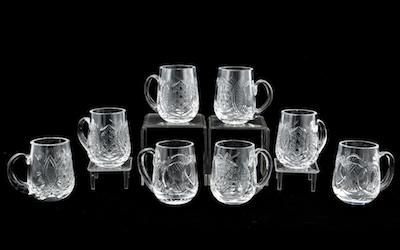 Appraisal: Eight Cut Crystal Mugs Each approx - H with nicely