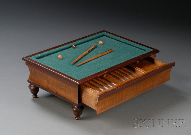 Appraisal: Edwardian Rosewood Billiard Table-form Cigar Box early th century with