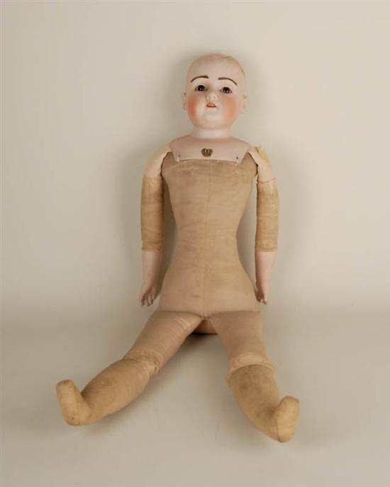 Appraisal: A Kestner Bisque Shoulder Head Doll marked having a cloth