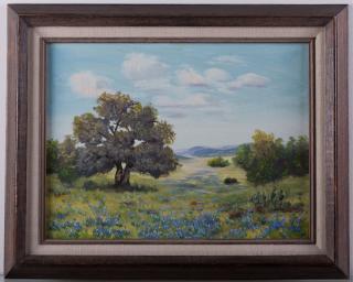 Appraisal: Irene Klein Texas Bluebonnet Oil on Canvas Board Irene Klein