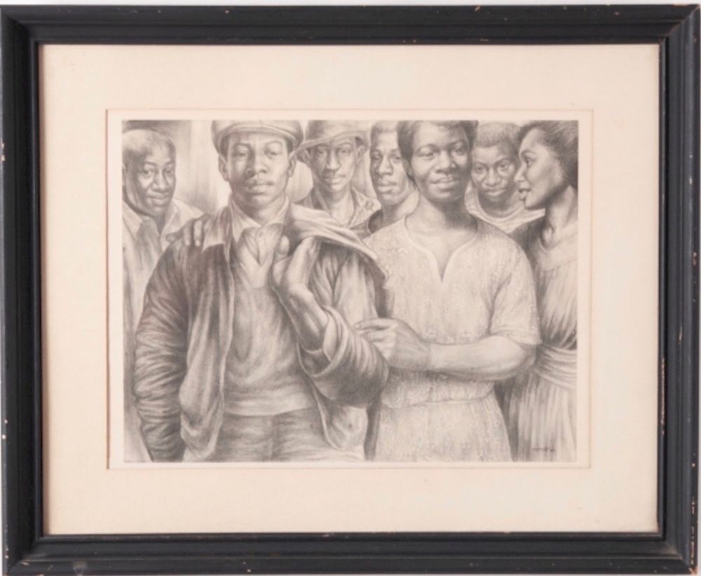 Appraisal: Charles White Lithograph Let's Walk Together Let's Walk Together' by