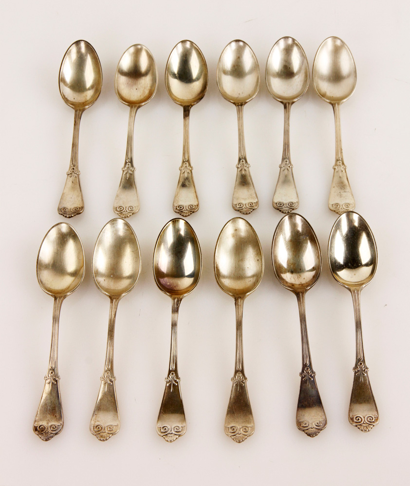 Appraisal: - Twelve Tiffany Co Sterling Spoons Twelve spoons sterling Tiffany