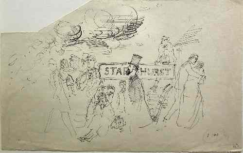 Appraisal: John Ward - - Pen and ink sketch - ''Staplehurst''