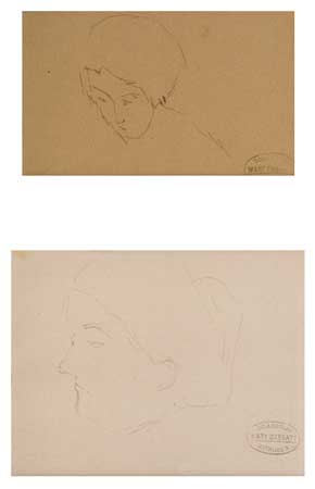 Appraisal: MARY CASSATT Two pencil drawings Head of a Woman in