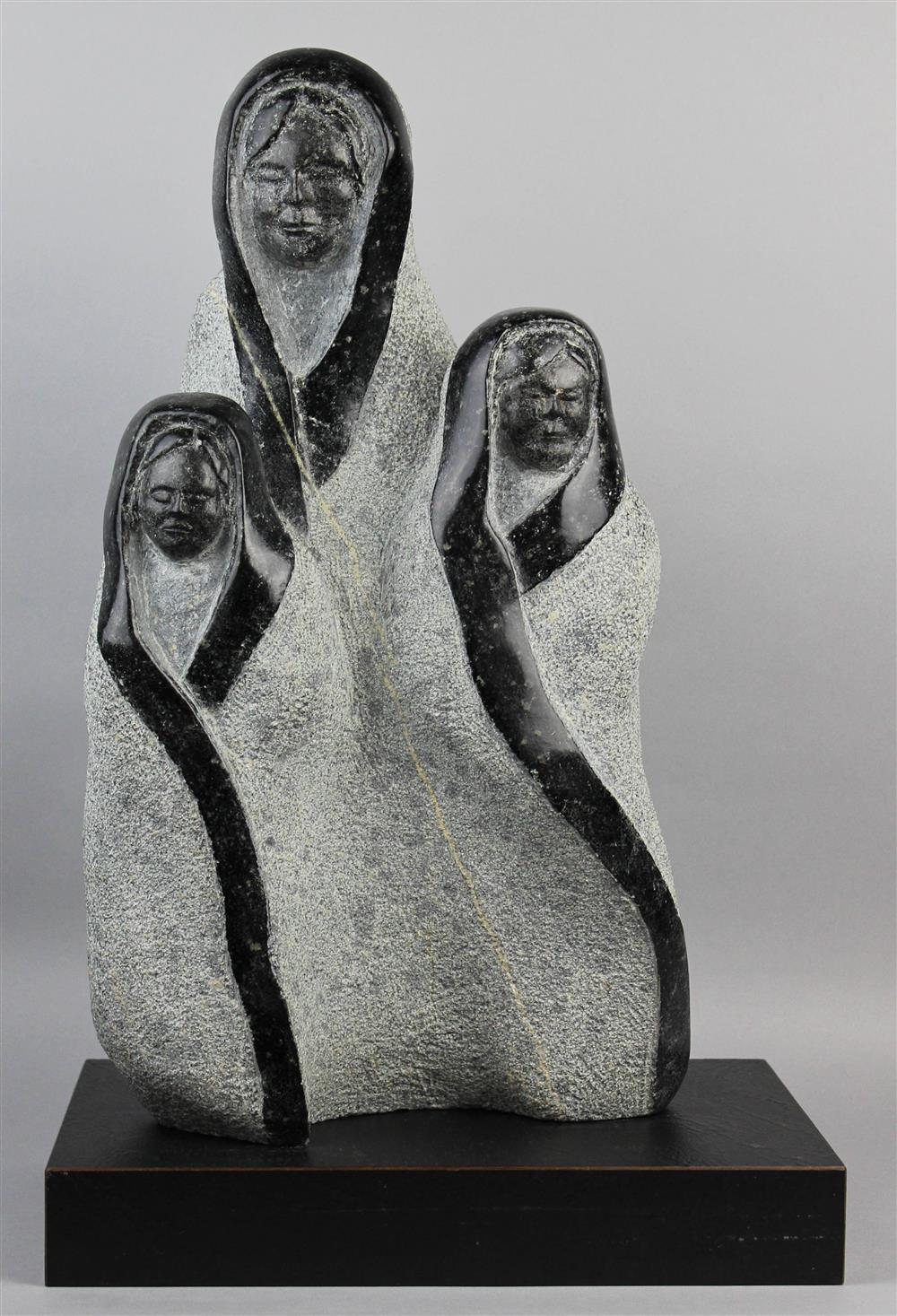 Appraisal: RETHA WALDEN GAMBARO NATIVE AMERICAN CREEK - BLACK MARBLE SCULPTURE