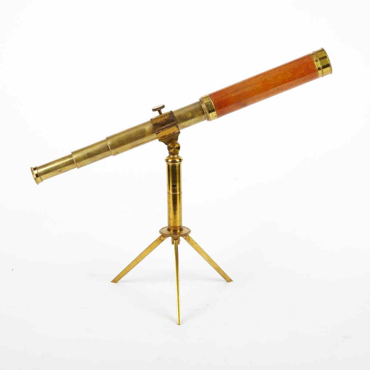 Appraisal: English Mahogany and Lacquered Brass Draw Library Telescope Thomas Blunt