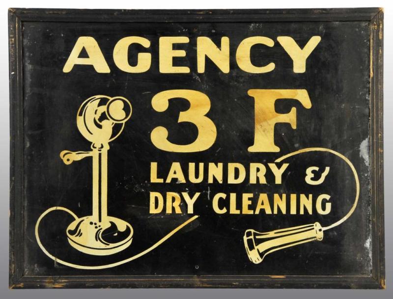 Appraisal: Tin Agency F Laundry Sign Condition Very Good Size x