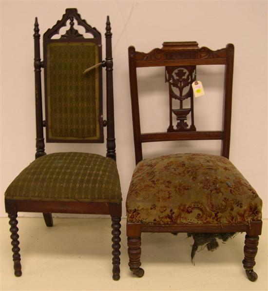 Appraisal: Two Victorian child's chairs one Eastlake pierced splat walnut turned