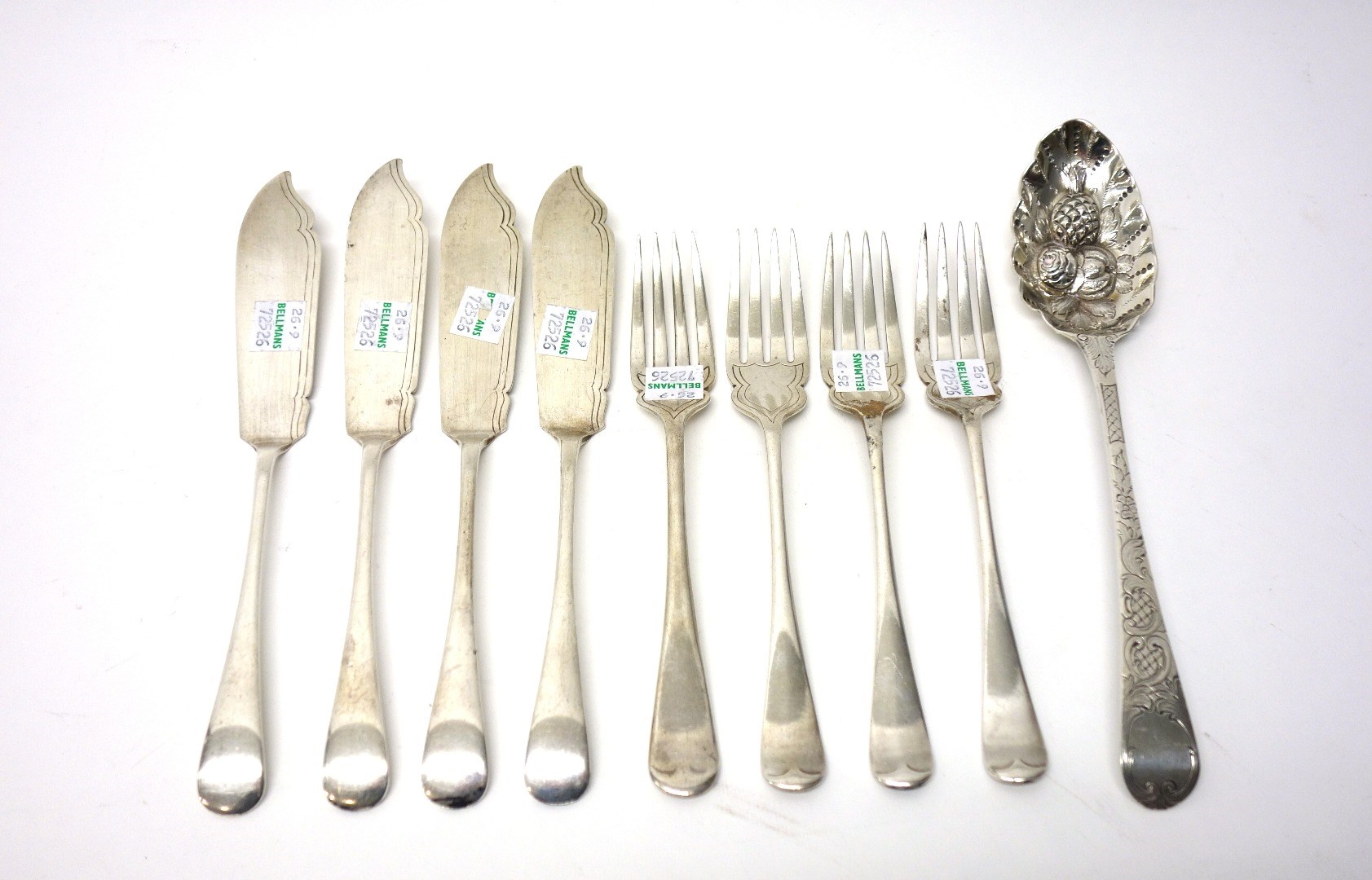 Appraisal: Silver table flatware comprising four fish knives Chester three fish