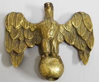 Appraisal: Gilt Brass Spreadwing Eagle Flagpole Topper The raptor perched atop