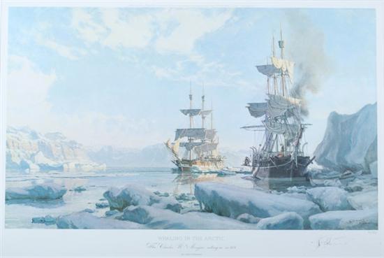 Appraisal: JOHN STOBART English b WHALING IN THE ARCTIC THE CHARLES