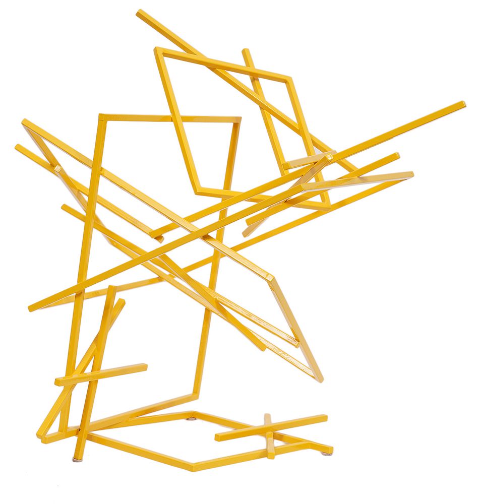 Appraisal: Zammy Migdal Yellow 'Square Symphony' Sculpture Zammy Migdal Israel Yellow