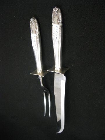 Appraisal: Wallace Stradivari Sterling Silver Carving Set roast size knife little