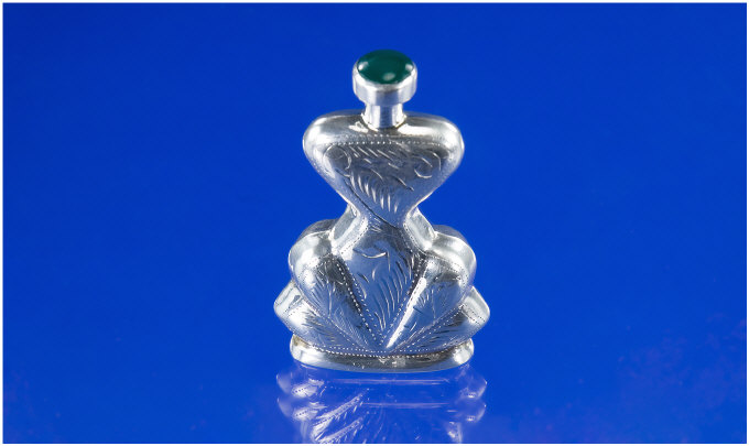 Appraisal: A Sterling Silver Scent Bottle Of Waisted Shape Screw Cap