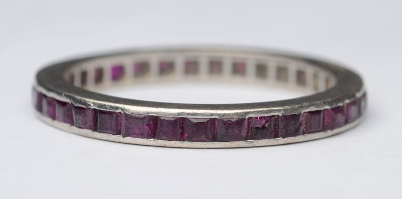 Appraisal: PLATINUM AND RUBY ETERNITY BAND Size Estimate -