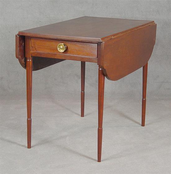 Appraisal: Country Sheraton Pembroke Table Early th Century Mahogany with oak