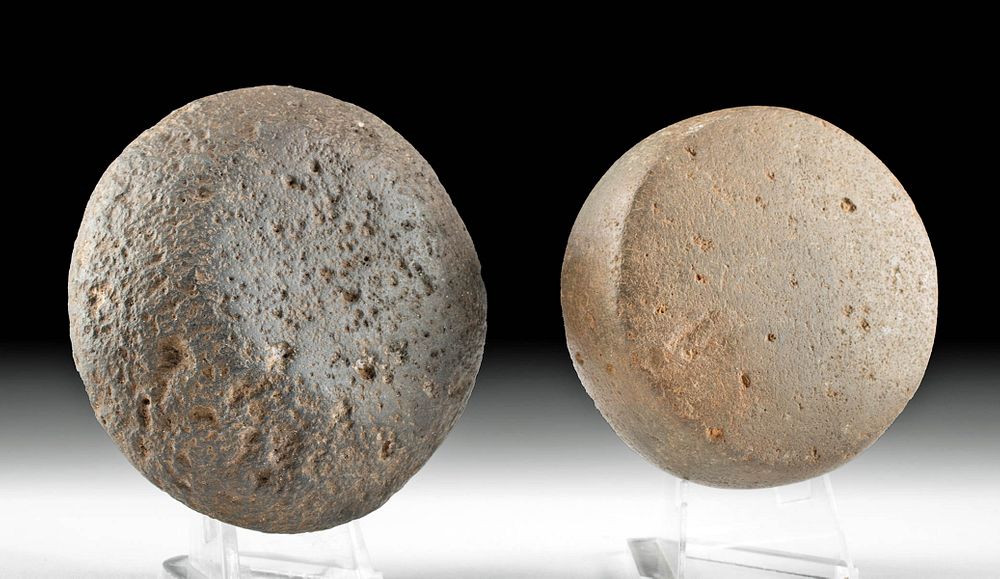 Appraisal: Two th C Hawaiian 'Ulu Maika Game Stones South Pacific