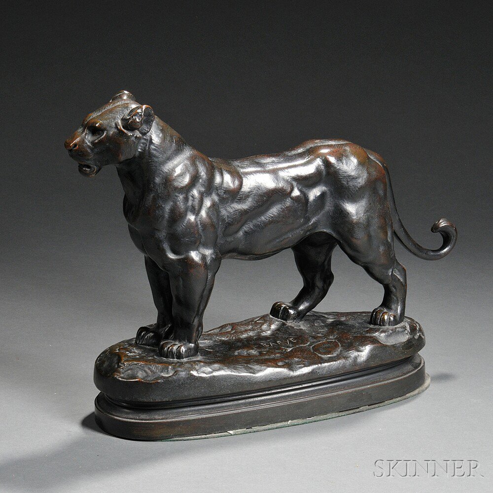 Appraisal: After Antoine-Louis Barye French - Bronze Figure of a Lioness