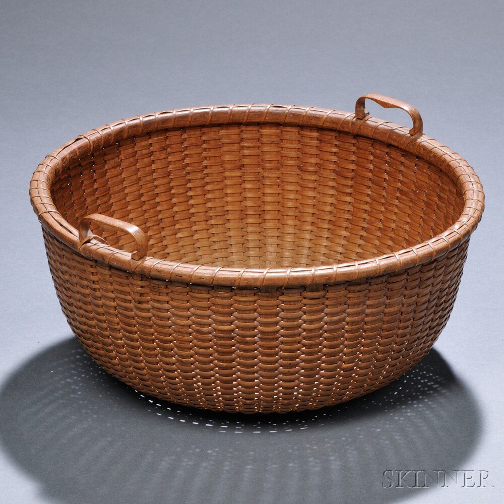 Appraisal: Double-handled Nantucket Basket possibly made by George Washington Ray c