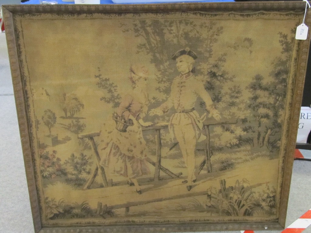 Appraisal: Tapestry of a courting couple