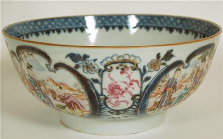 Appraisal: CHINESE EXPORT PORCELAIN PUNCH BOWL LATE TH CENTURY decorated in