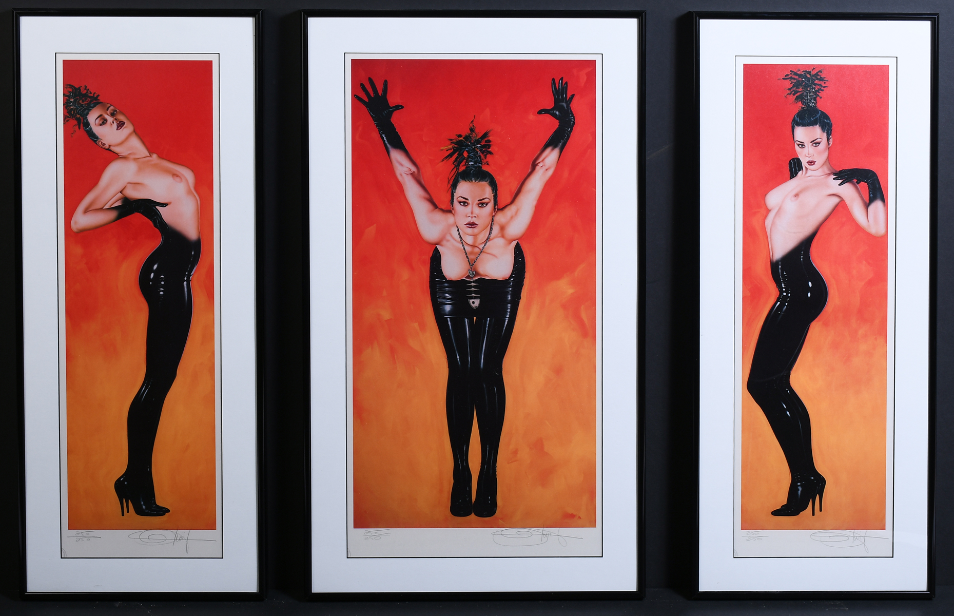 Appraisal: DE BERARDINIS Olivia American b Three Erotic Prints of a