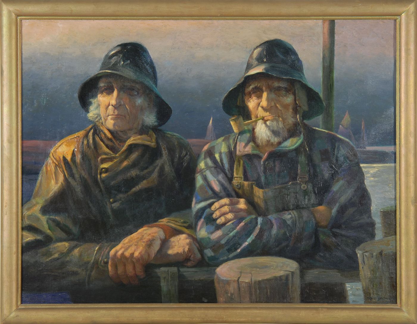 Appraisal: CHESTER K VAN NORTWICKCape Cod - Two fishermen in foul