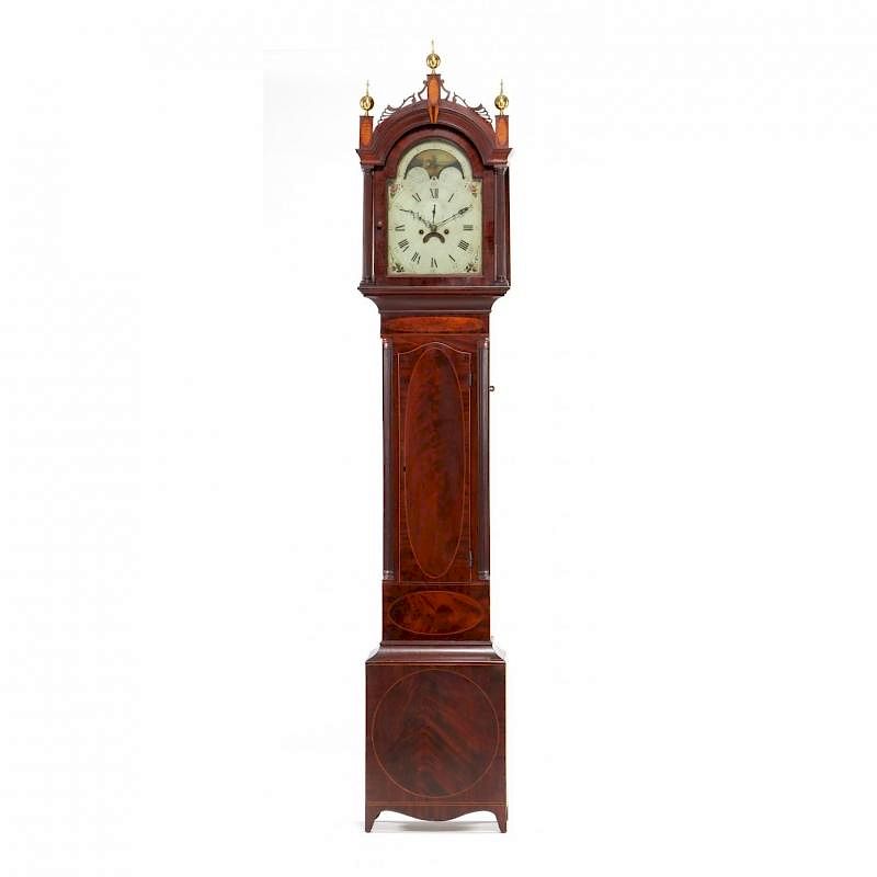 Appraisal: Federal Inlaid Tall Case Clock circa probably Massachusetts mahogany mahogany