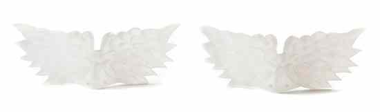 Appraisal: A Pair of Molded and Frosted Glass Sconces with winged