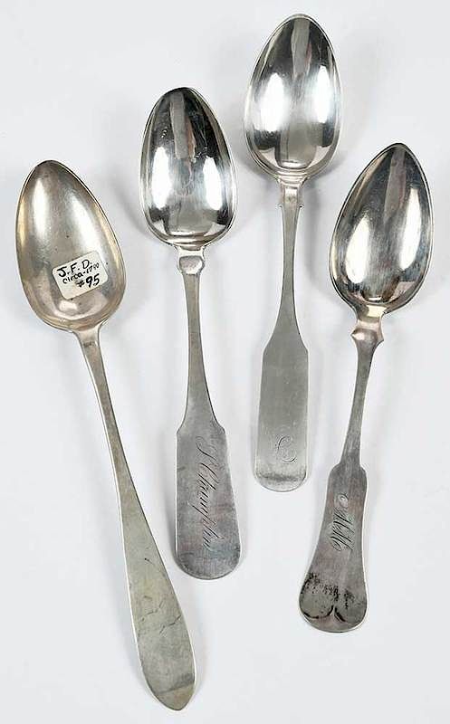 Appraisal: Coin Silver Serving Spoons Approx Pieces American th century including