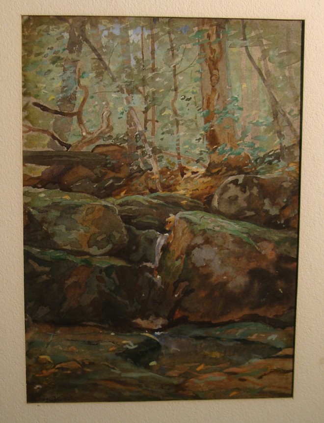 Appraisal: George Edmund Varian American - WOODY GLADE Watercolor x inches