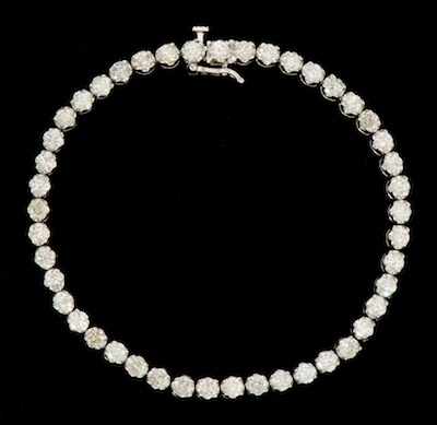 Appraisal: A Ladies' Diamond Tennis Bracelet k white gold tennis bracelet