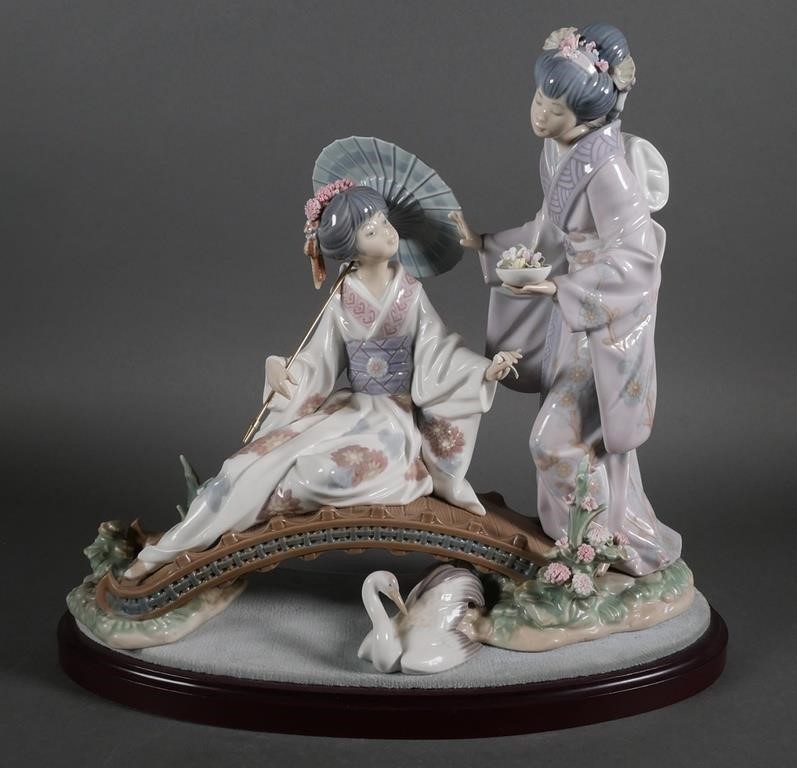 Appraisal: LLADRO Springtime in Japan women figurine Porcelain sculpture measures approx