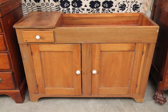 Appraisal: DRY SINK Poplar with one left side drawer over two