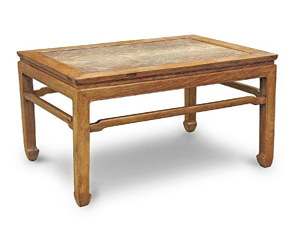 Appraisal: A Chinese huanghuali low table th century Of rectangular form