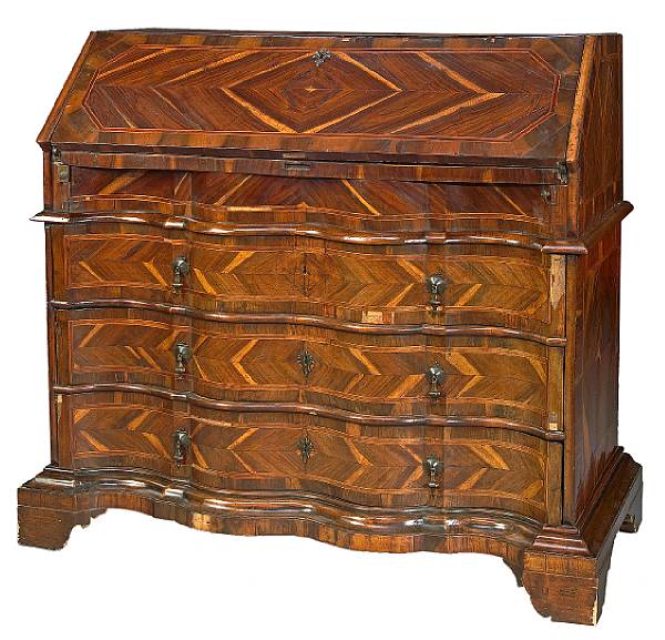 Appraisal: An Italian Baroque inlaid walnut desk early th century The