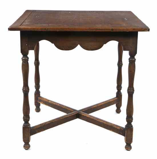 Appraisal: An English Oak Center Table having a square top raised