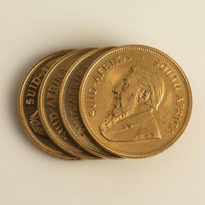 Appraisal: Four South Africa Gold Krugerrands Four South African gold krugerrands