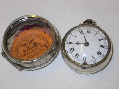 Appraisal: A SILVER PAIR CASE VERGE POCKET WATCH by Abraham Pilson