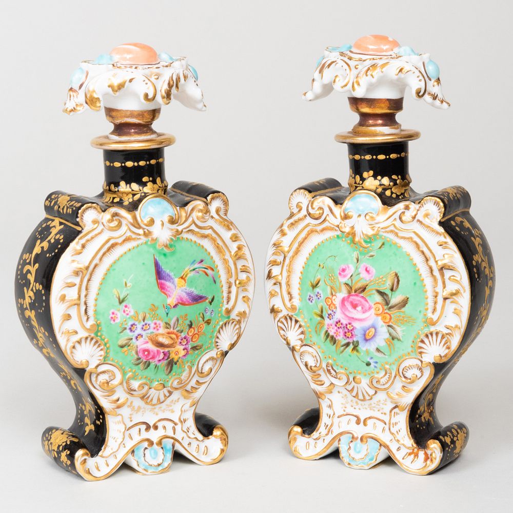 Appraisal: Pair of Jacob Petit Porcelain Scent Bottles Blue painted mark