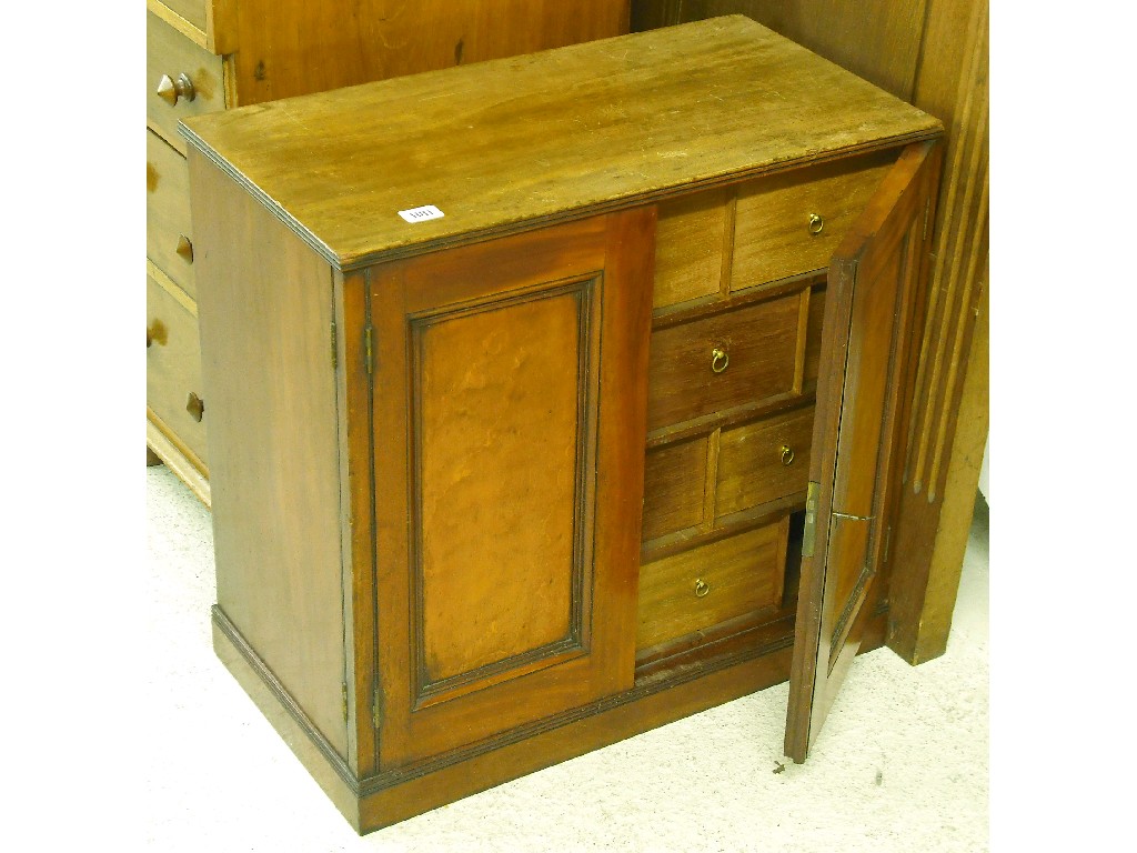 Appraisal: Victorian mahogany collector's cabinet with a reed moulded top over