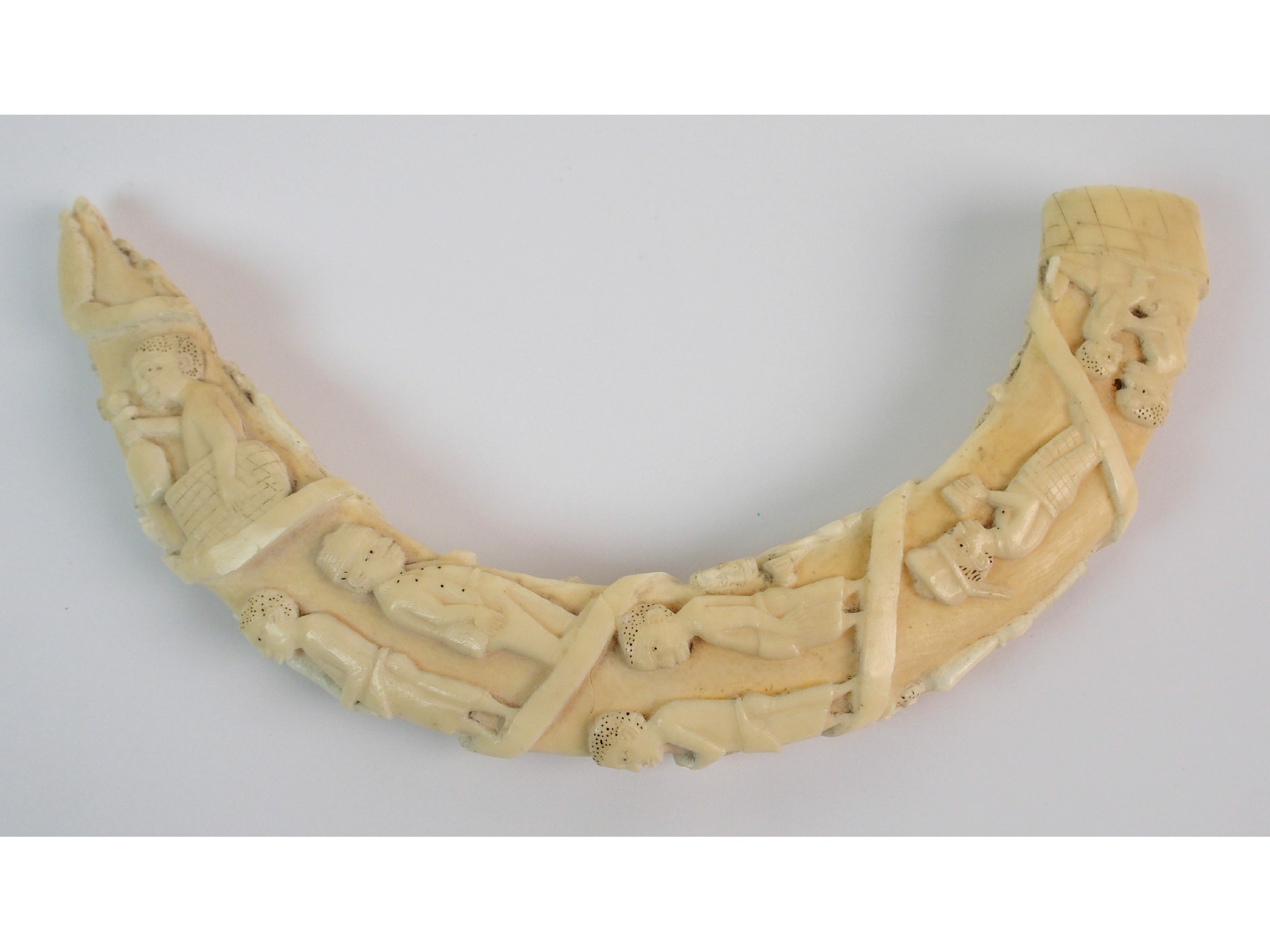 Appraisal: A Congo ivory tuskcarved with a procession of native and